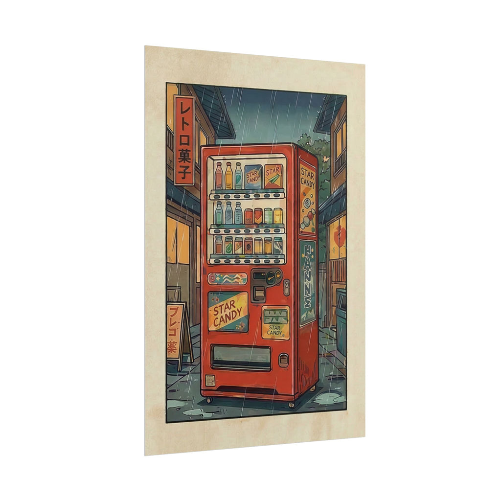 Retro Japanese Vending Machine Poster | Aged paper look | Rolled Poster