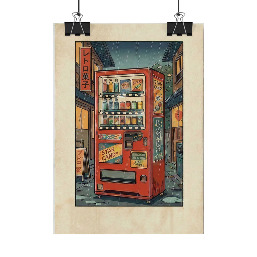 Retro Japanese Vending Machine Poster | Aged paper look | Rolled Poster