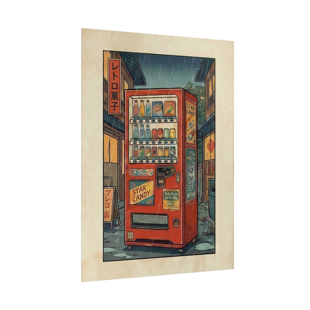 Retro Japanese Vending Machine Poster | Aged paper look | Rolled Poster