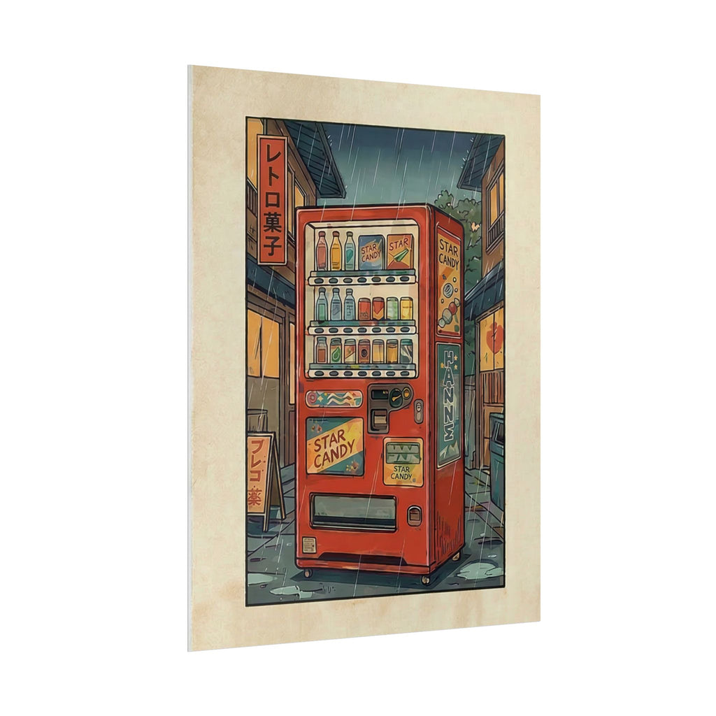Retro Japanese Vending Machine Poster | Aged paper look | Rolled Poster