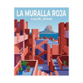 La Muralla Roja Calpe Spain Clean Minimalistic Poster | Rolled Poster, Architectural Travel Art