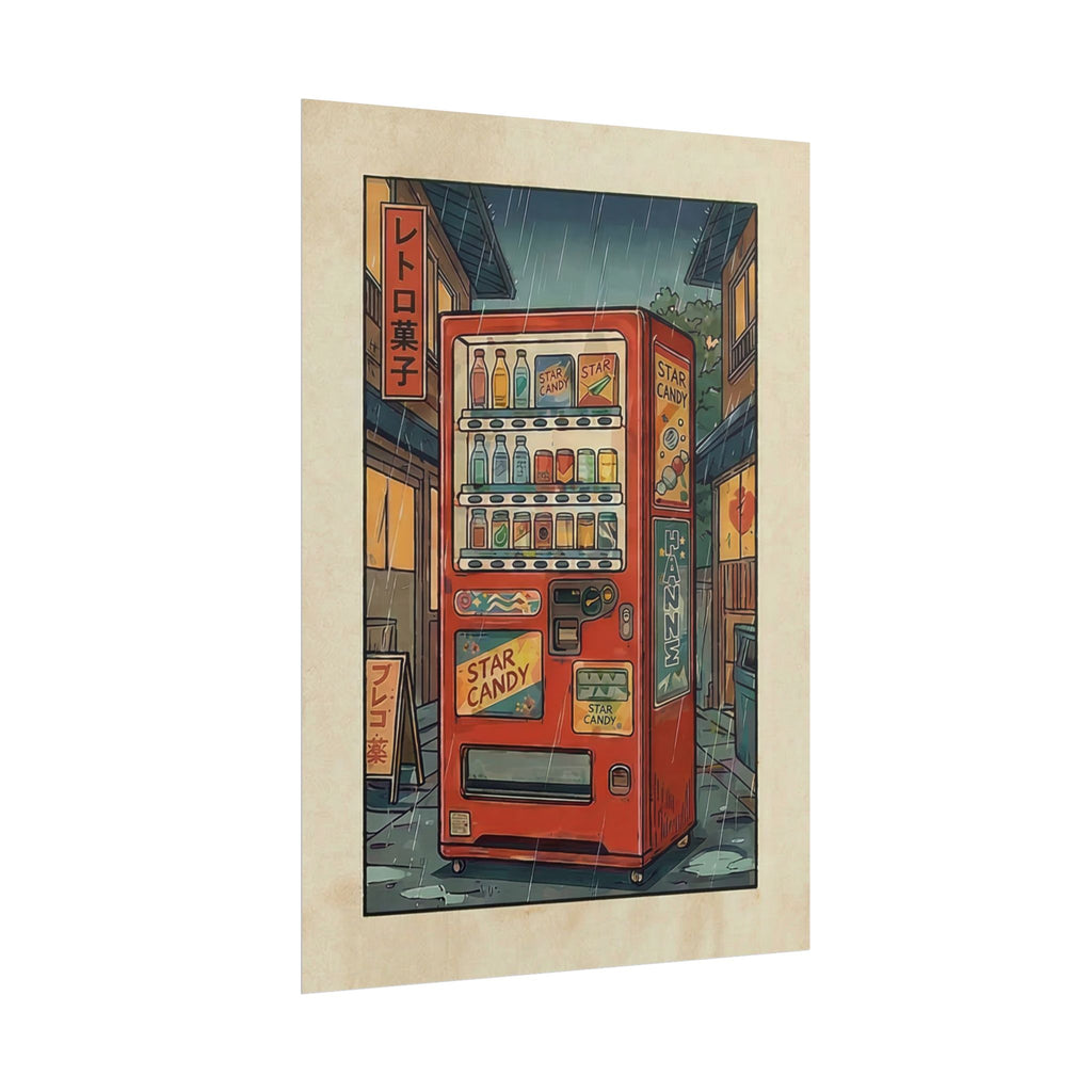 Retro Japanese Vending Machine Poster | Aged paper look | Rolled Poster