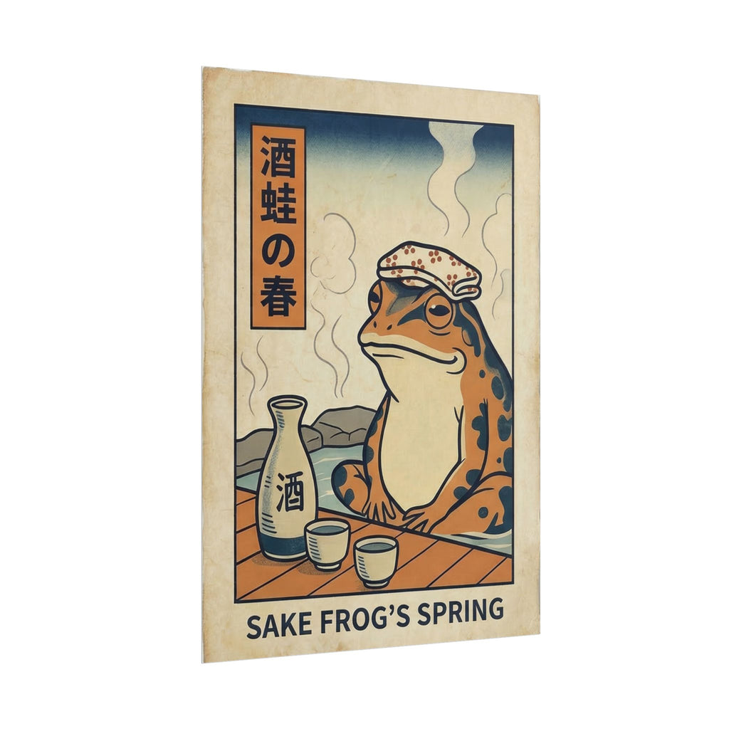 Sake Frog Illustration Rolled Poster | Japanese & Oriental Ukiyo-e Art Print