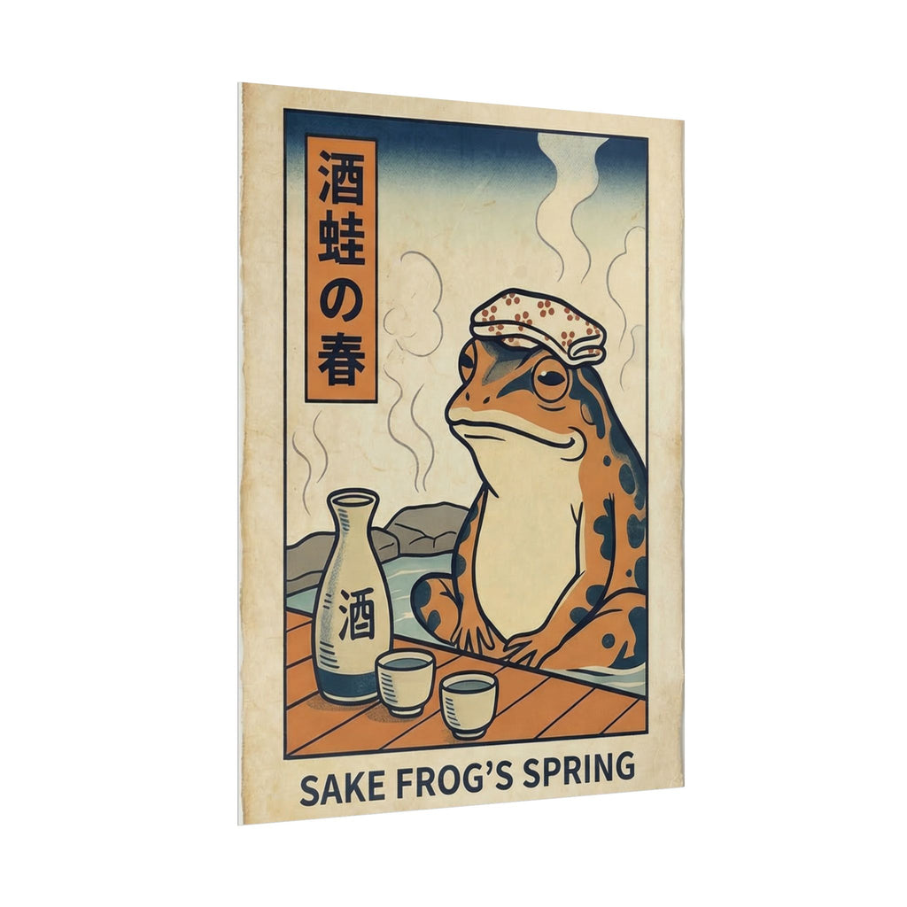 Sake Frog Illustration Rolled Poster | Japanese & Oriental Ukiyo-e Art Print