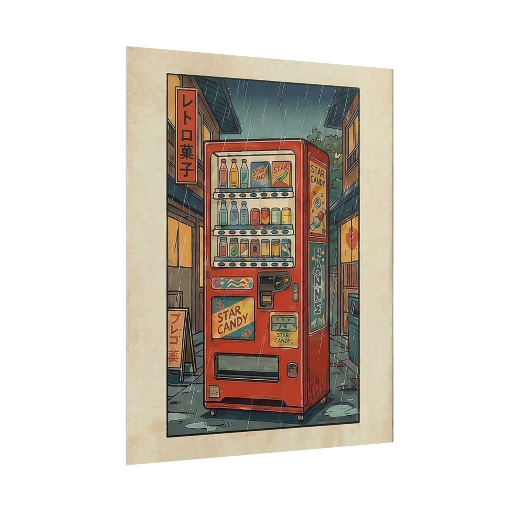 Retro Japanese Vending Machine Poster | Aged paper look | Rolled Poster