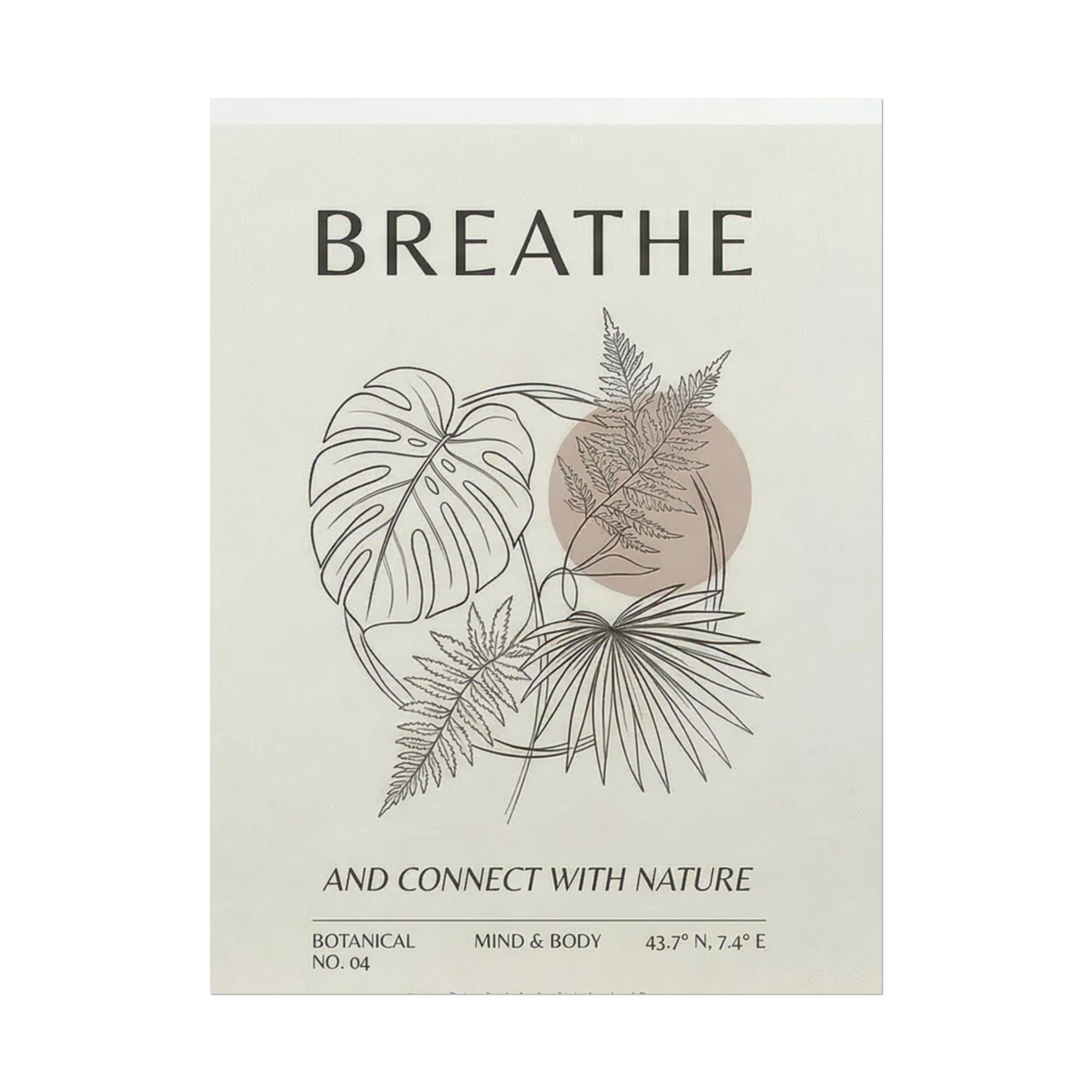 Biophilic breathe botanical wall art Rolled Poster | plant illustration, neutral tones