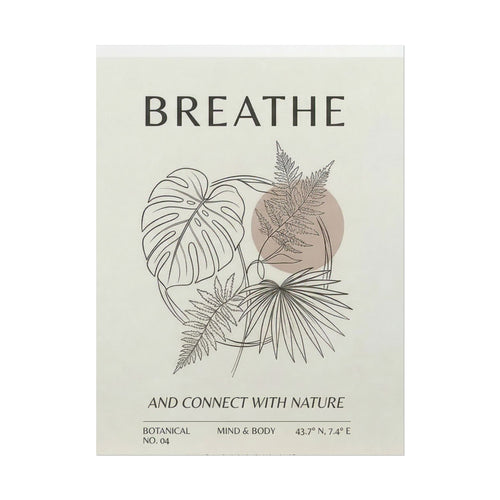 Biophilic breathe botanical wall art Rolled Poster | plant illustration, neutral tones