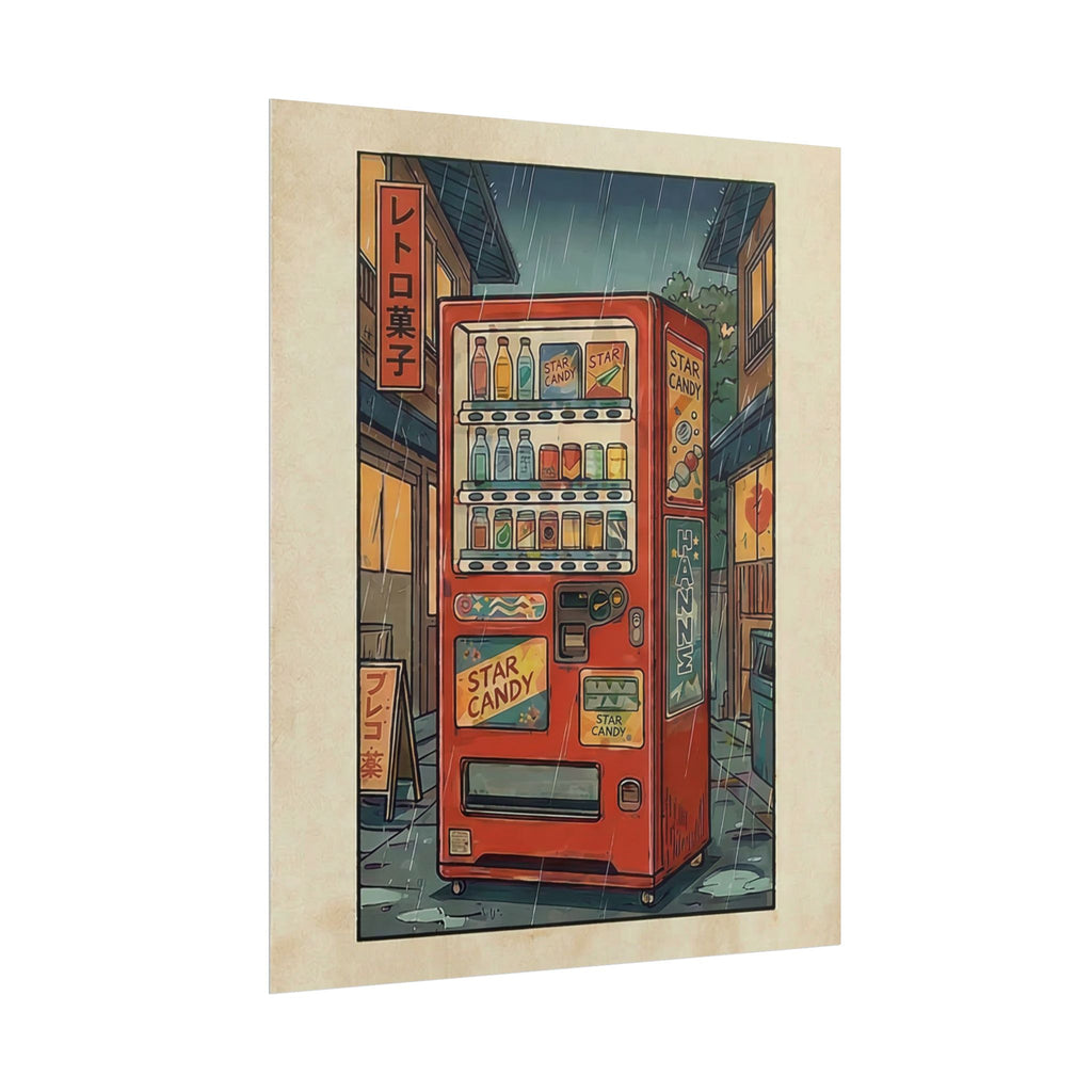 Retro Japanese Vending Machine Poster | Aged paper look | Rolled Poster