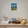 Norwegian Fjord Sheep Pasture Rolled Poster | Mountain Lake Landscape