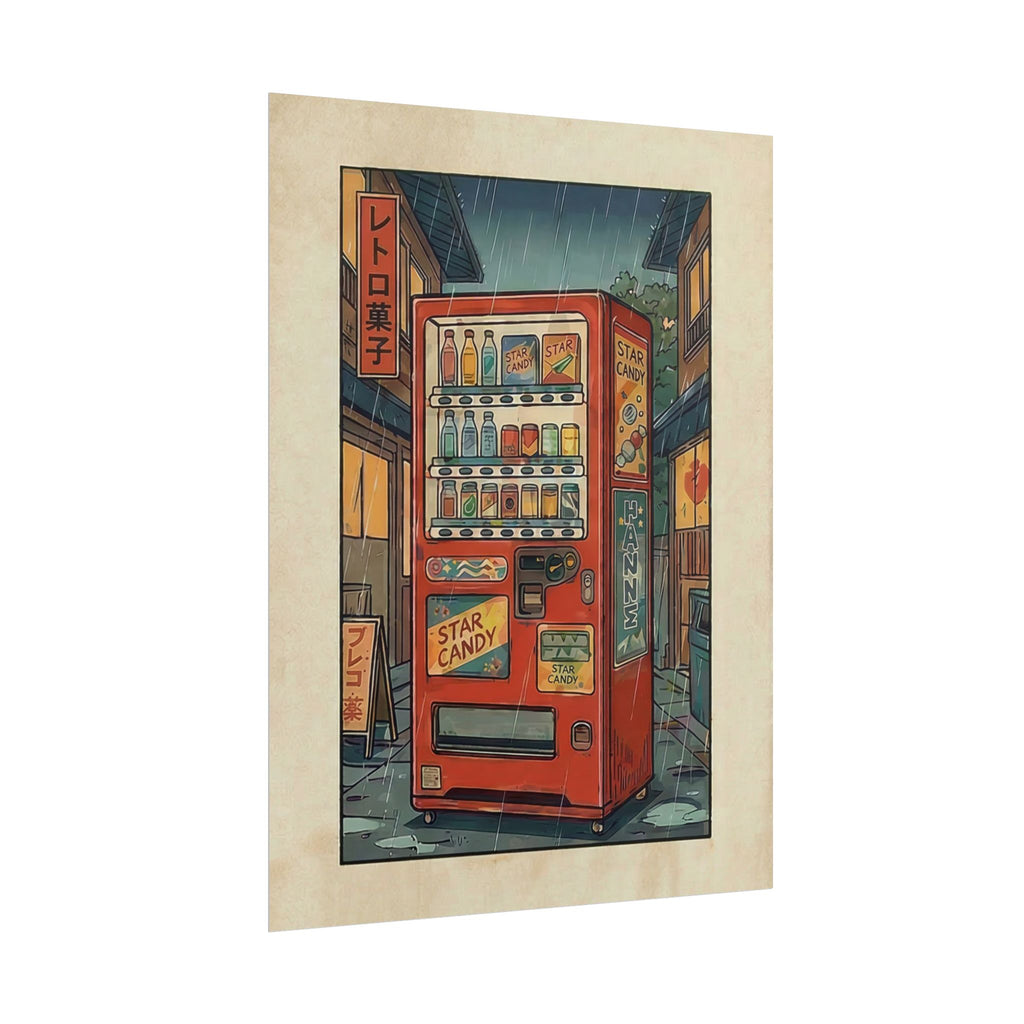 Retro Japanese Vending Machine Poster | Aged paper look | Rolled Poster